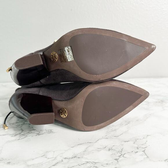 Tory Burch Women's Suede Lila 90s Scrunch High Heel Ankle Booties Size 6 - Picture 9 of 14